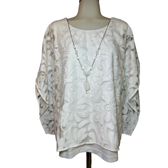 Alfred Dunner Womens Society Page Top Size 8 Sleeveless with Coverup Attached - Picture 1 of 6